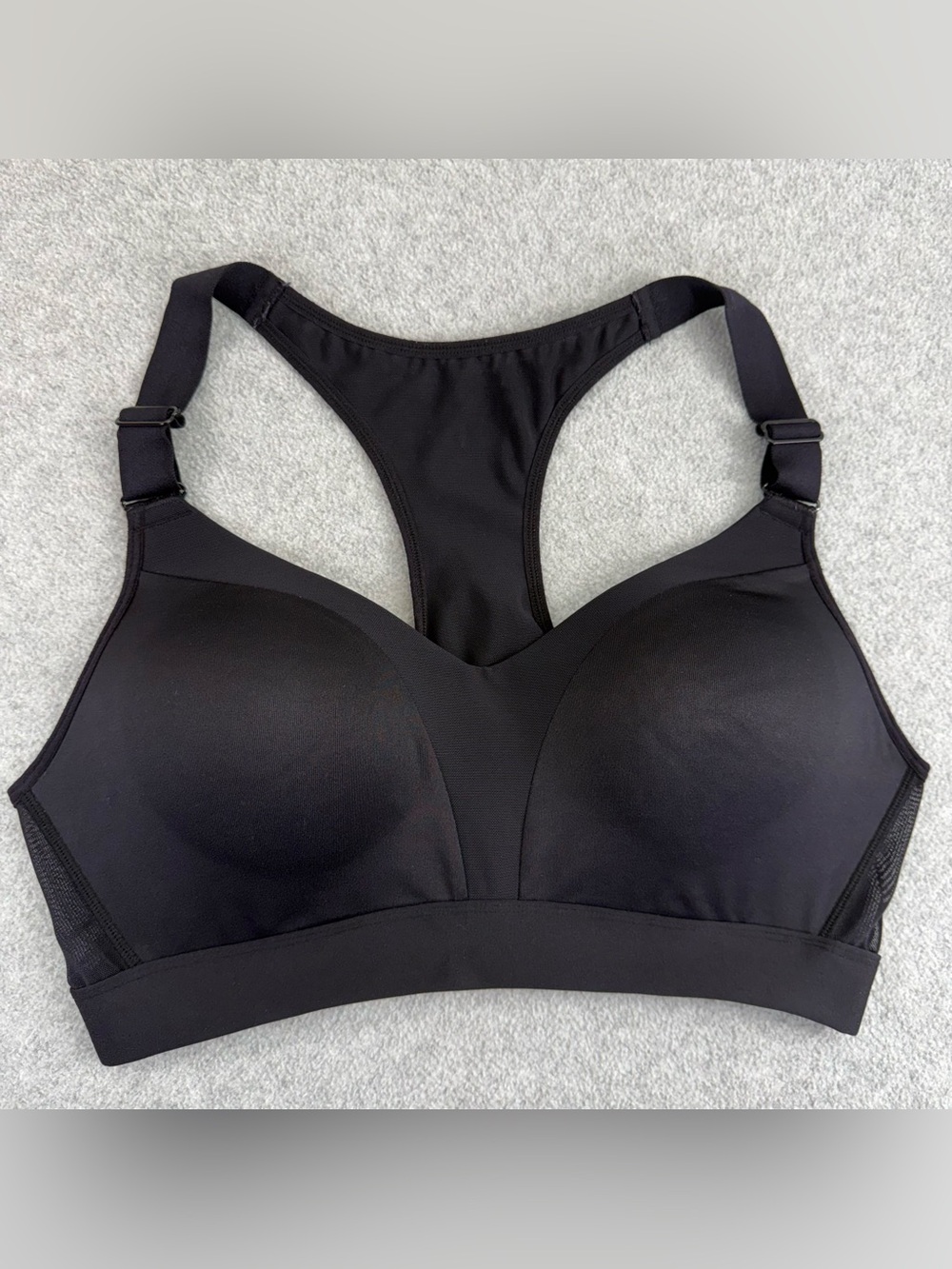 Spyder Sports Bra Womens Large Black Wireless Racerback Active